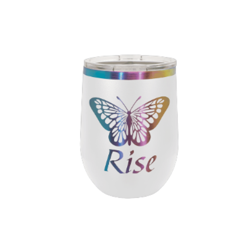 12oz Stemless Wine Tumbler White Prism