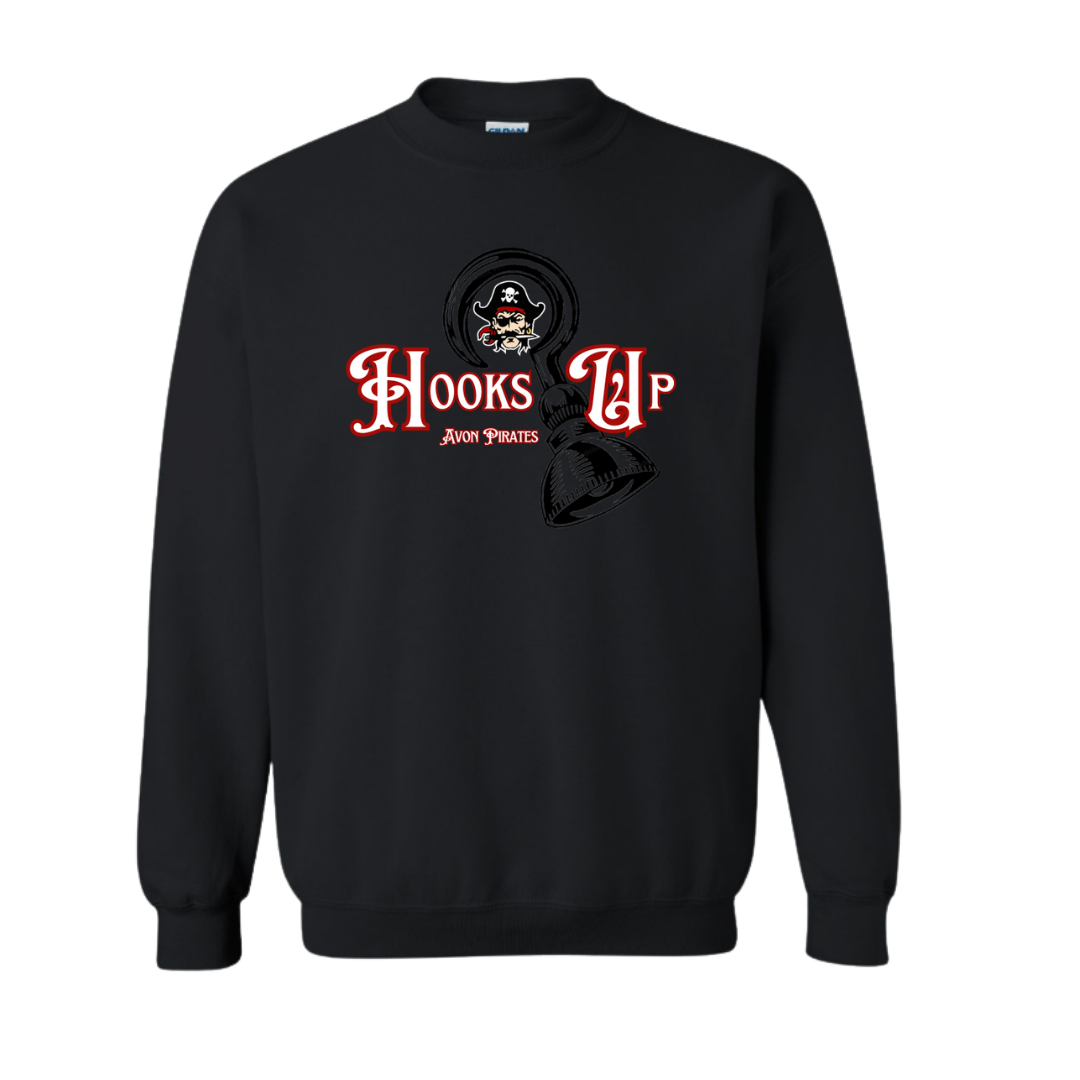 Hooks Up • Avon Pirates • Gildan Crewneck Sweatshirts