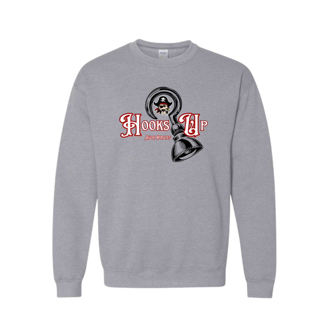 Hooks Up • Avon Pirates • Gildan Crewneck Sweatshirts