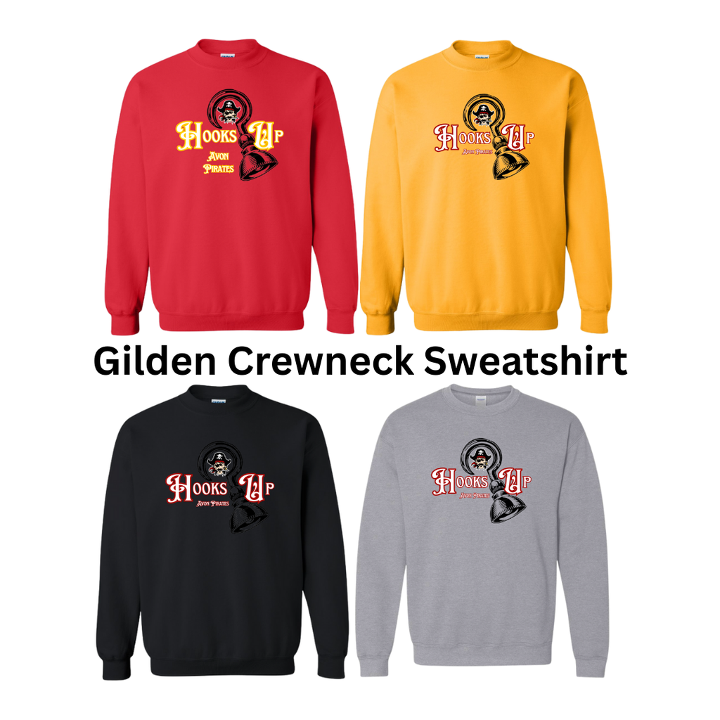 Hooks Up • Avon Pirates • Gildan Crewneck Sweatshirts