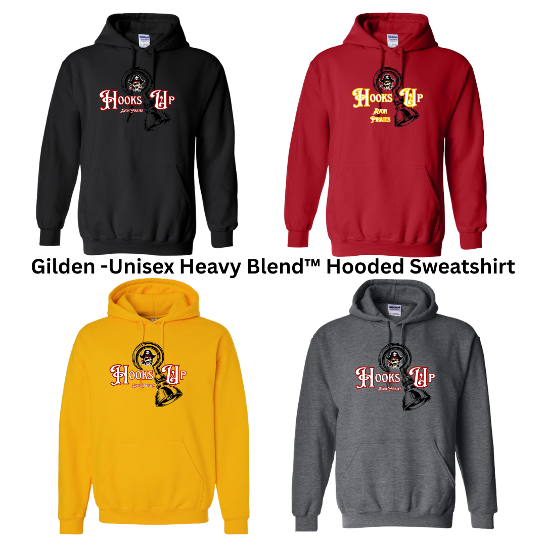 Hooks Up • Avon Pirates • Gildan Unisex Heavy Blend™ Hoodie